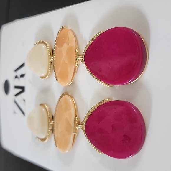 ZARA NWT Triple Stone Earrings - Picture 7 of 13